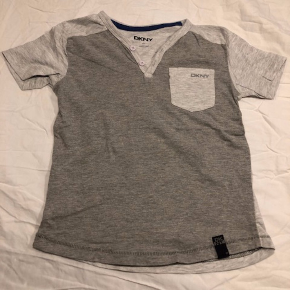 DKNY Short Sleeve T-shirt - Gray - Size 4T